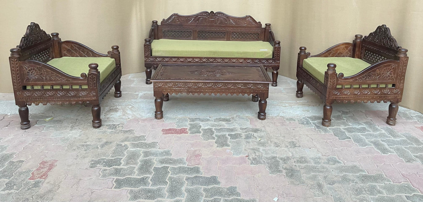 Hand Carved Indian Mughal Elephant Design swing