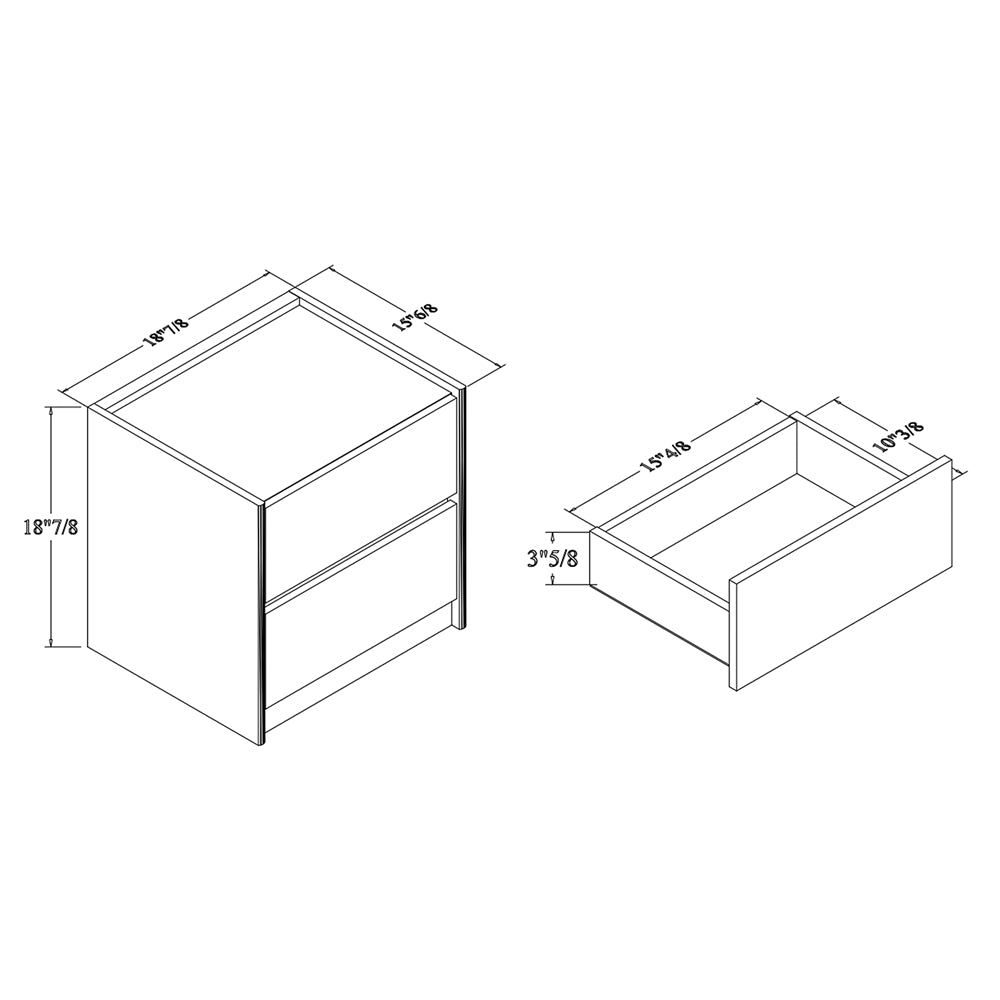 BRYER STUDIO MODERN DARK BROWN WOOD NIGHTSTAND / BEDSIDE TABLE