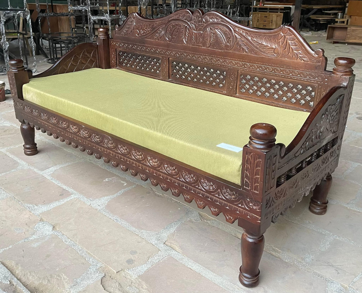 Hand Carved Indian Mughal Elephant Design swing