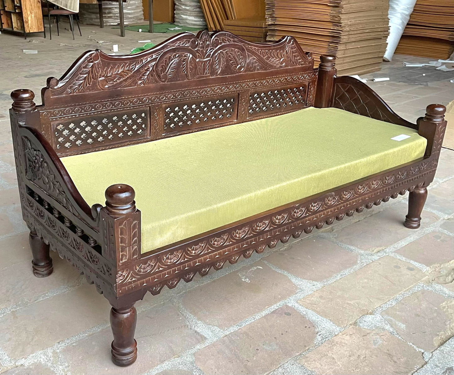 Hand Carved Indian Mughal Elephant Design swing