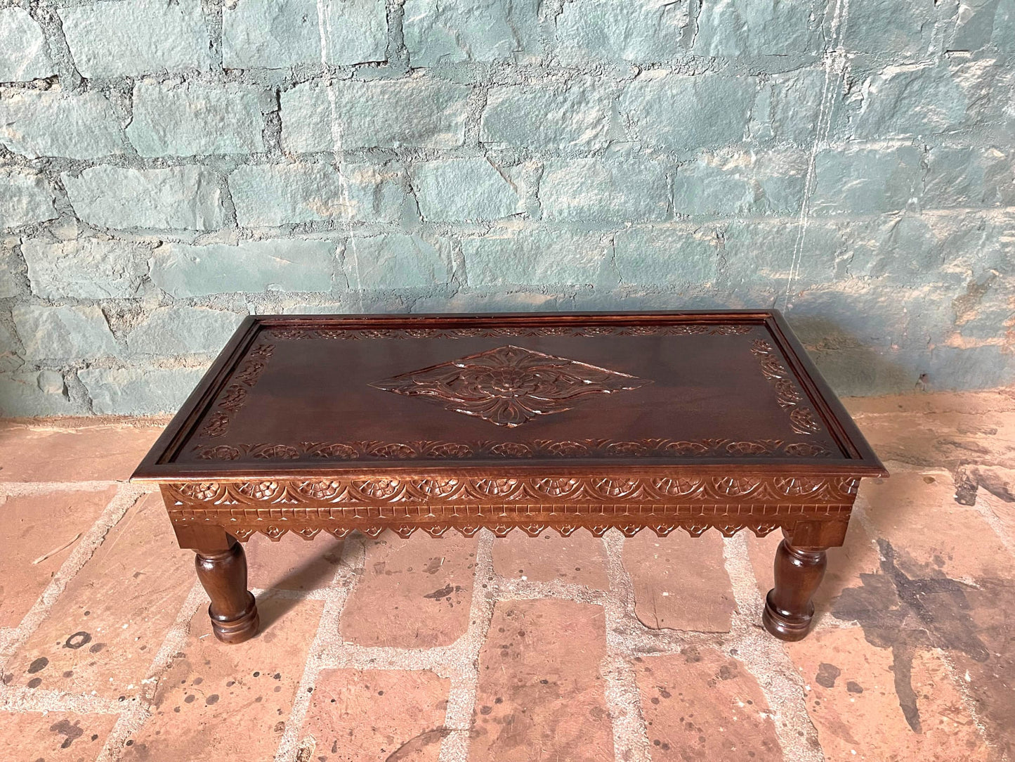 Hand Carved Indian Mughal Elephant Design swing