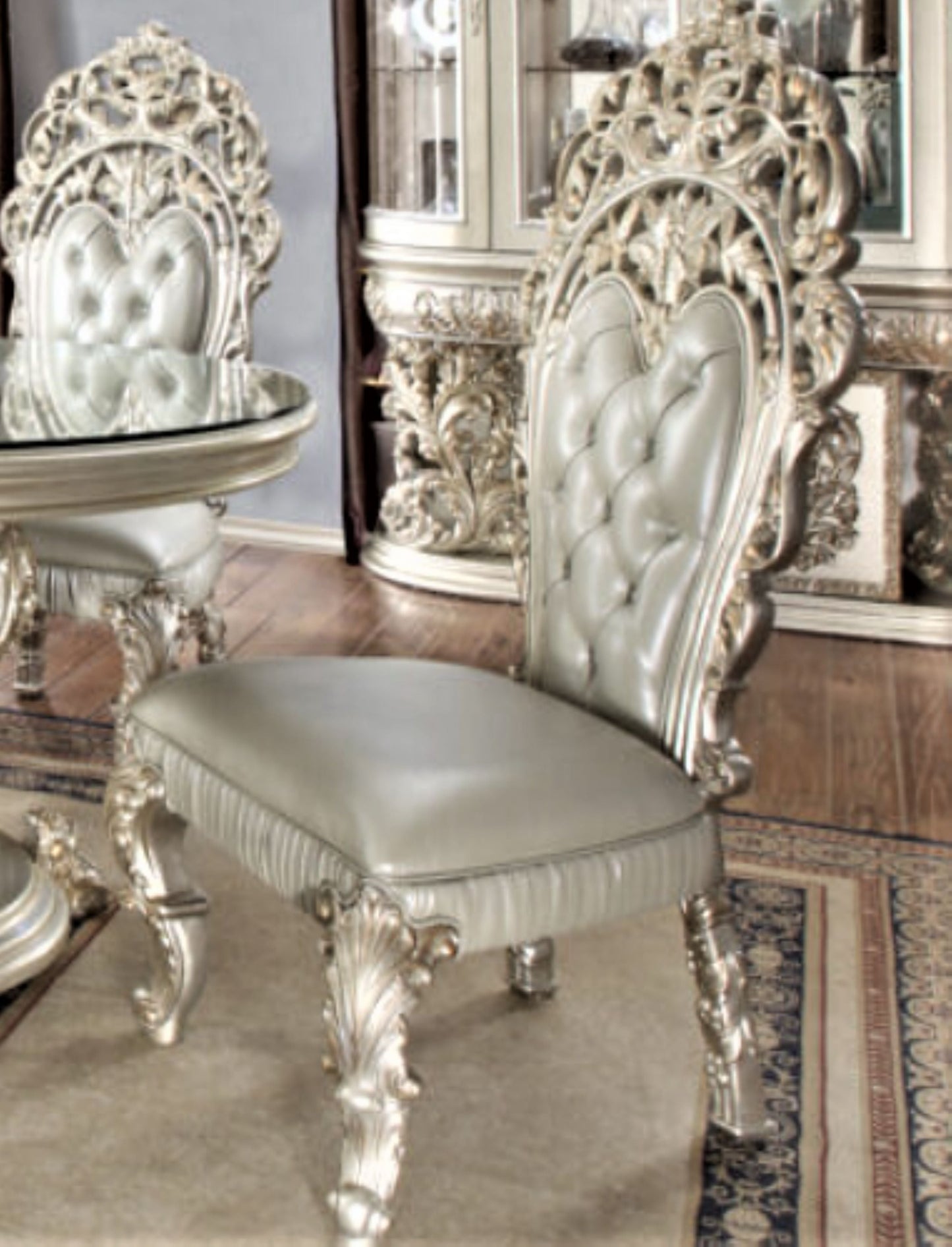 Magnisy Hand Carved European Dining Table Set