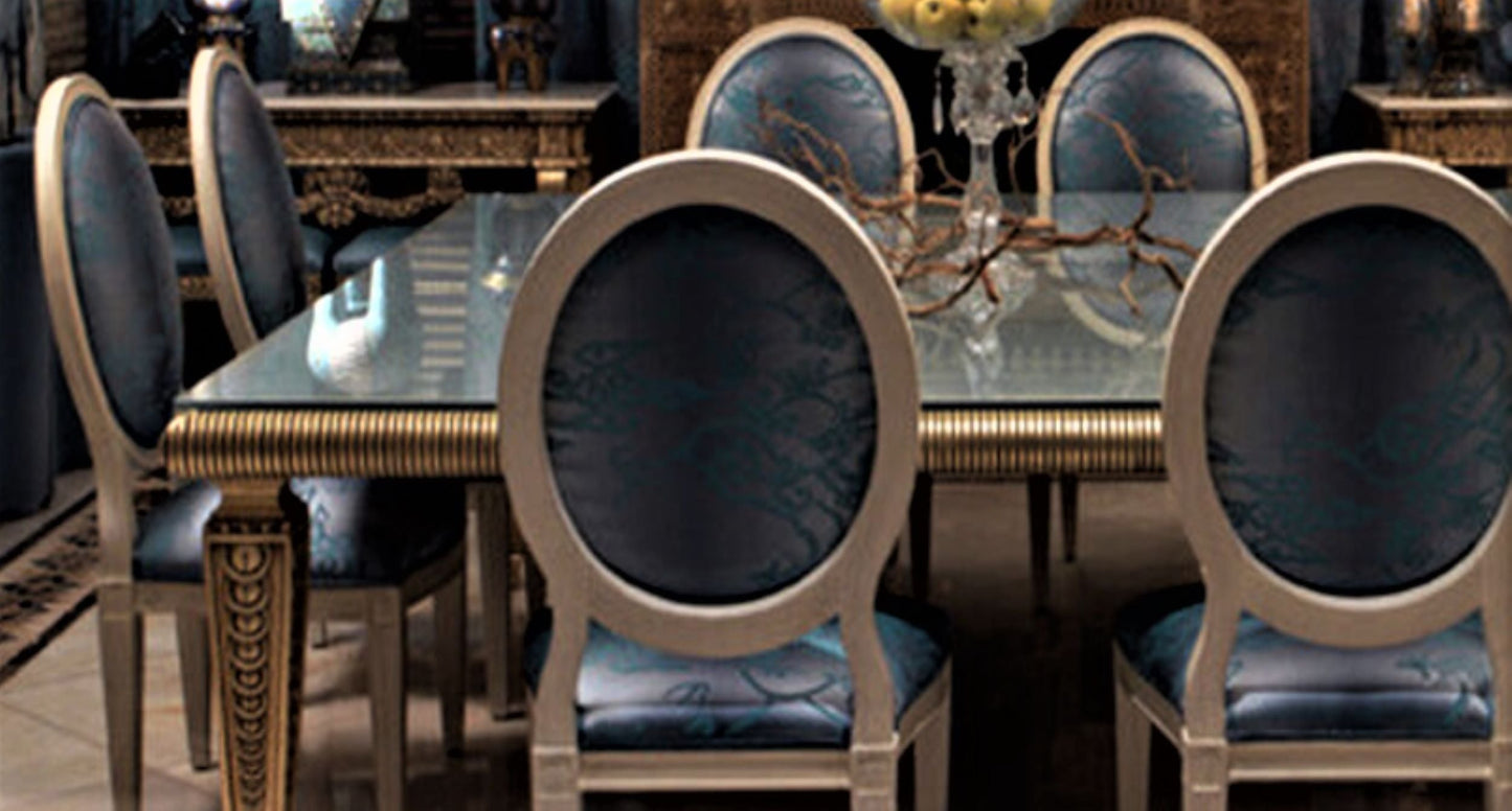 CASTLE HAND CARVED ANTIQUE MODERN DINING TABLE SET