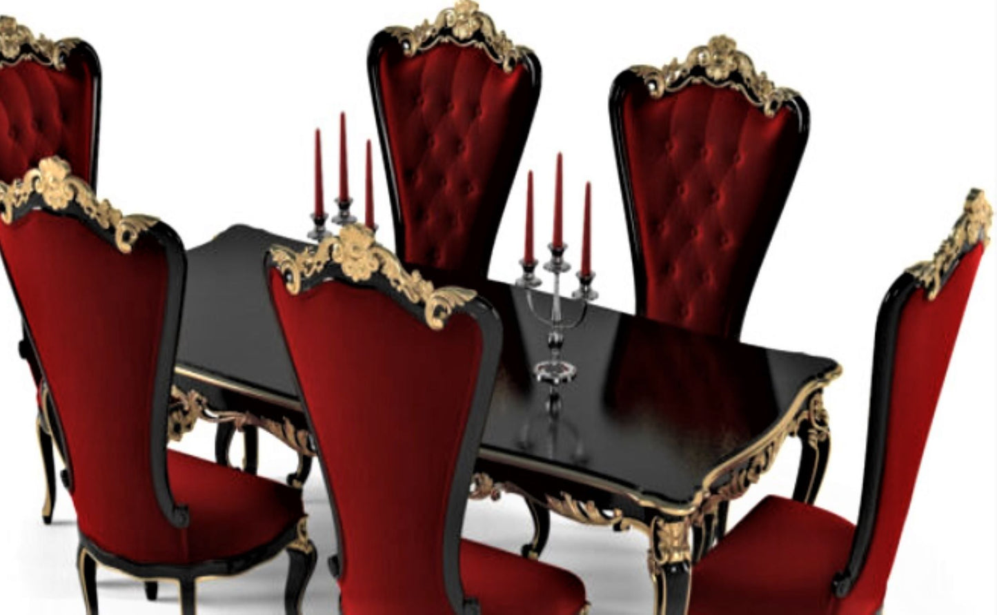CROWN HAND CARVED ROYAL VICTORIAN DINING TABLE SET