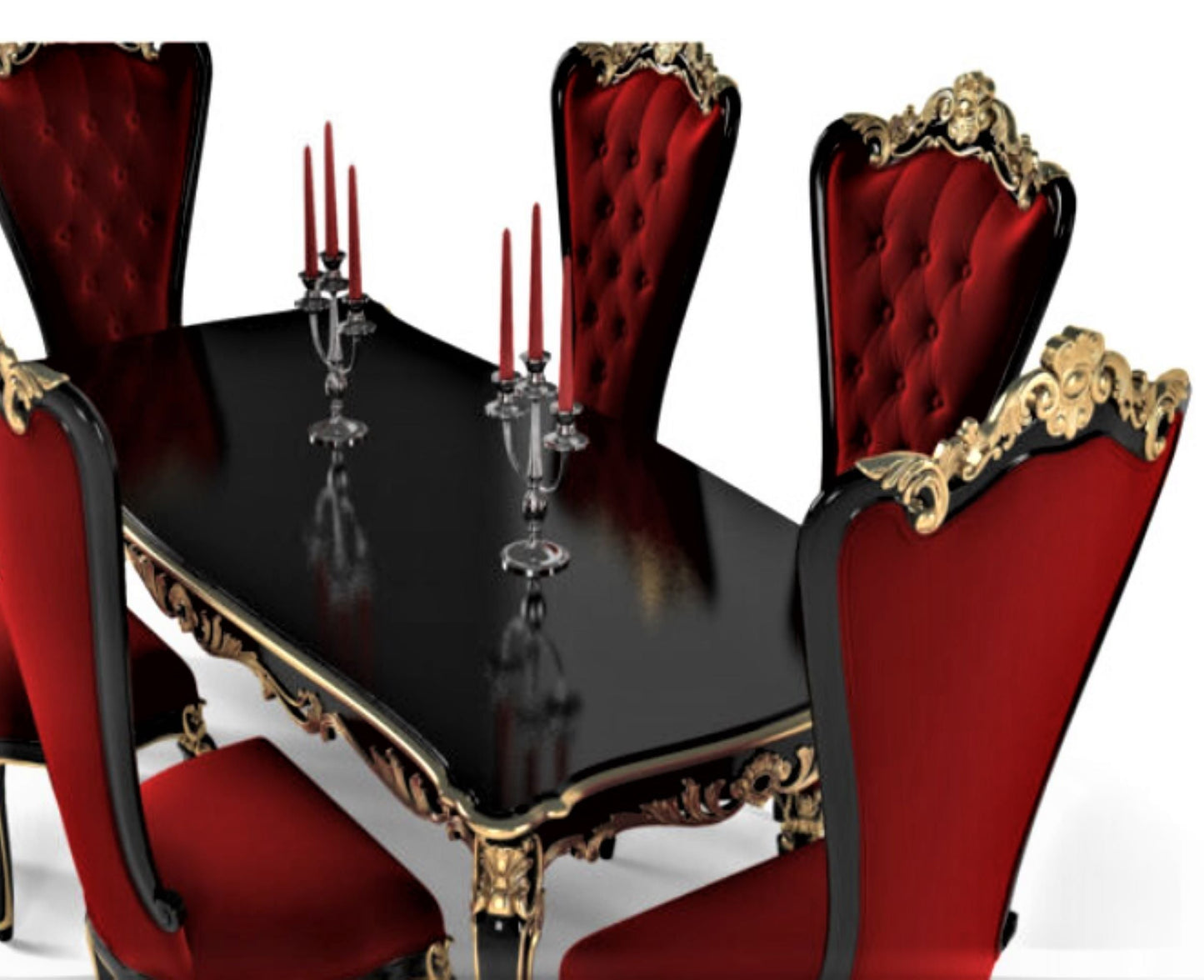CROWN HAND CARVED ROYAL VICTORIAN DINING TABLE SET