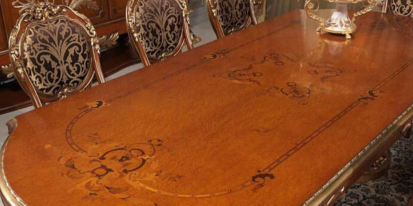 KING HAND CARVED ROYAL CARVING DESIGN DINING TABLE SET