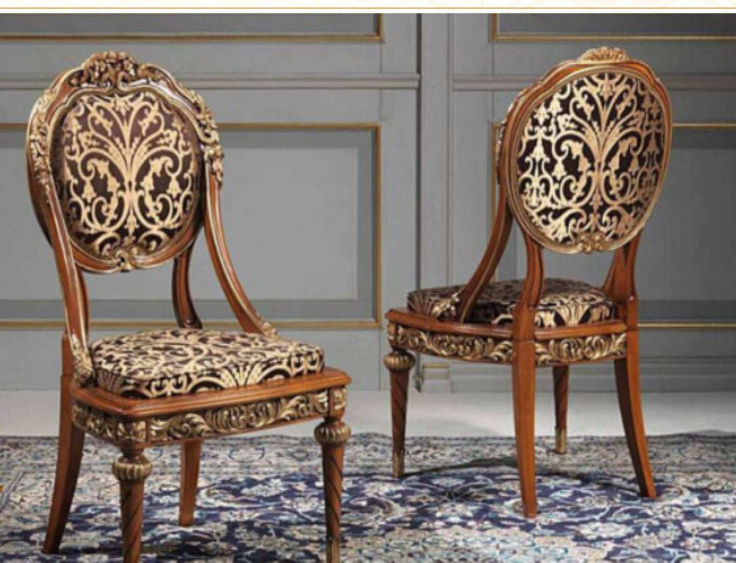 KING HAND CARVED ROYAL CARVING DESIGN DINING TABLE SET