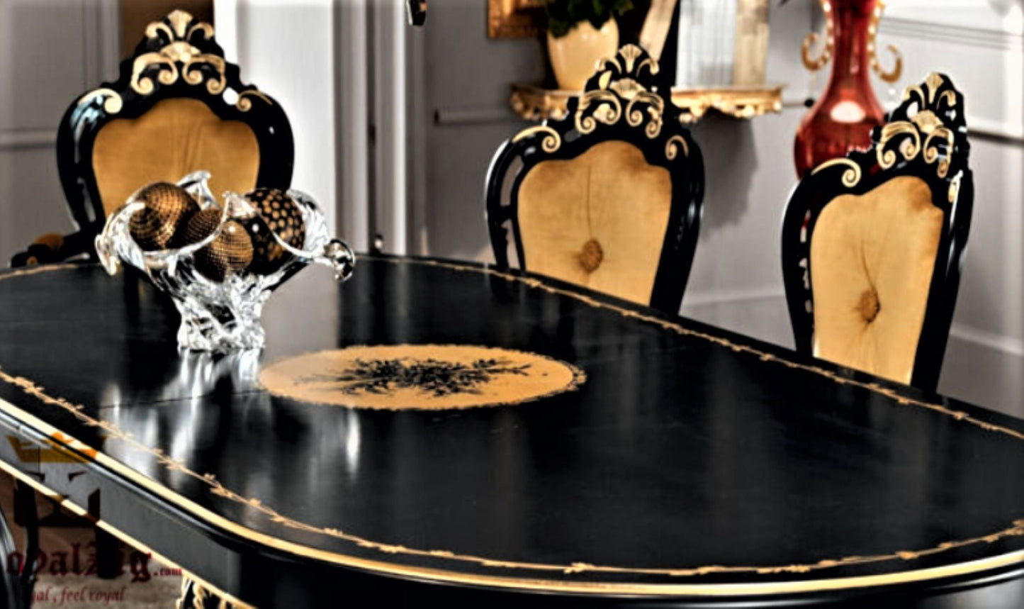 GORGUS HAND CARVED FRENCH STYLE DINING TABLE SET