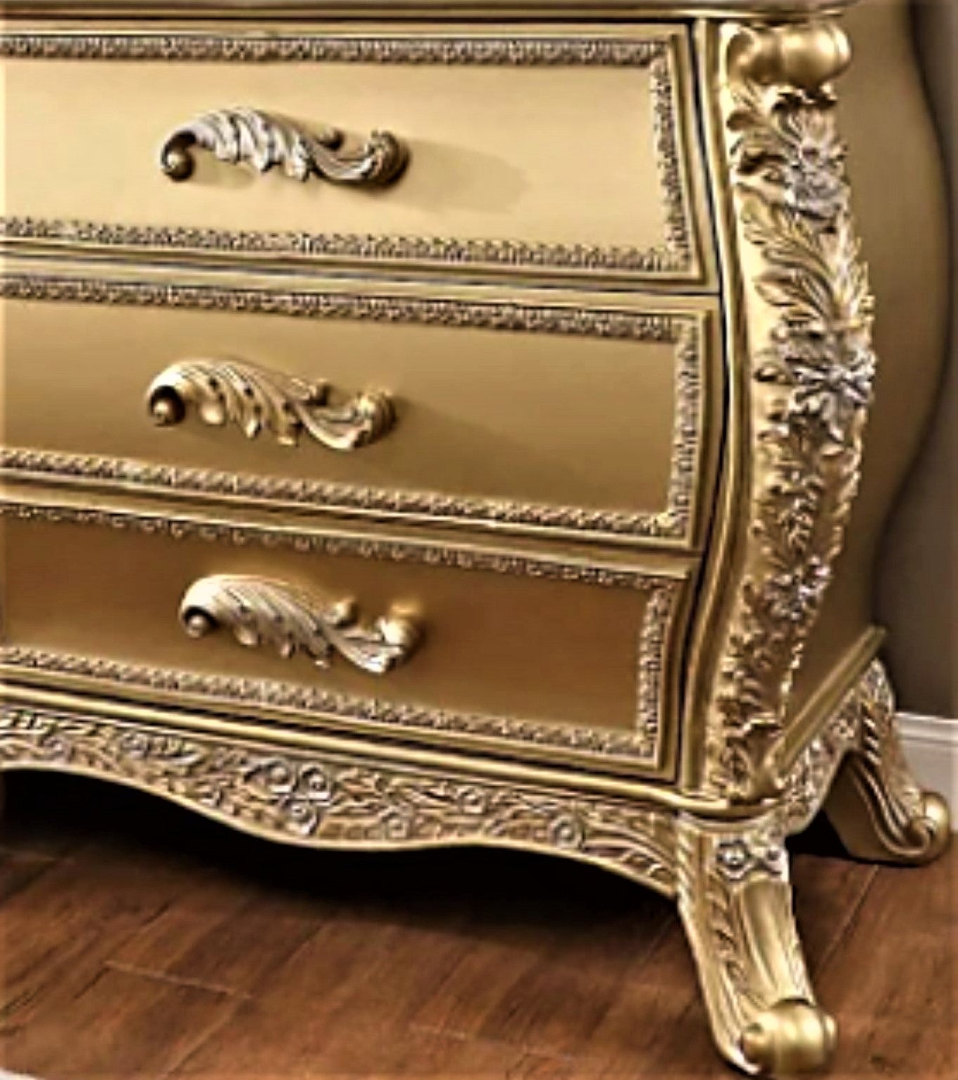REYNA Metallic Antique Gold Traditional Dresser