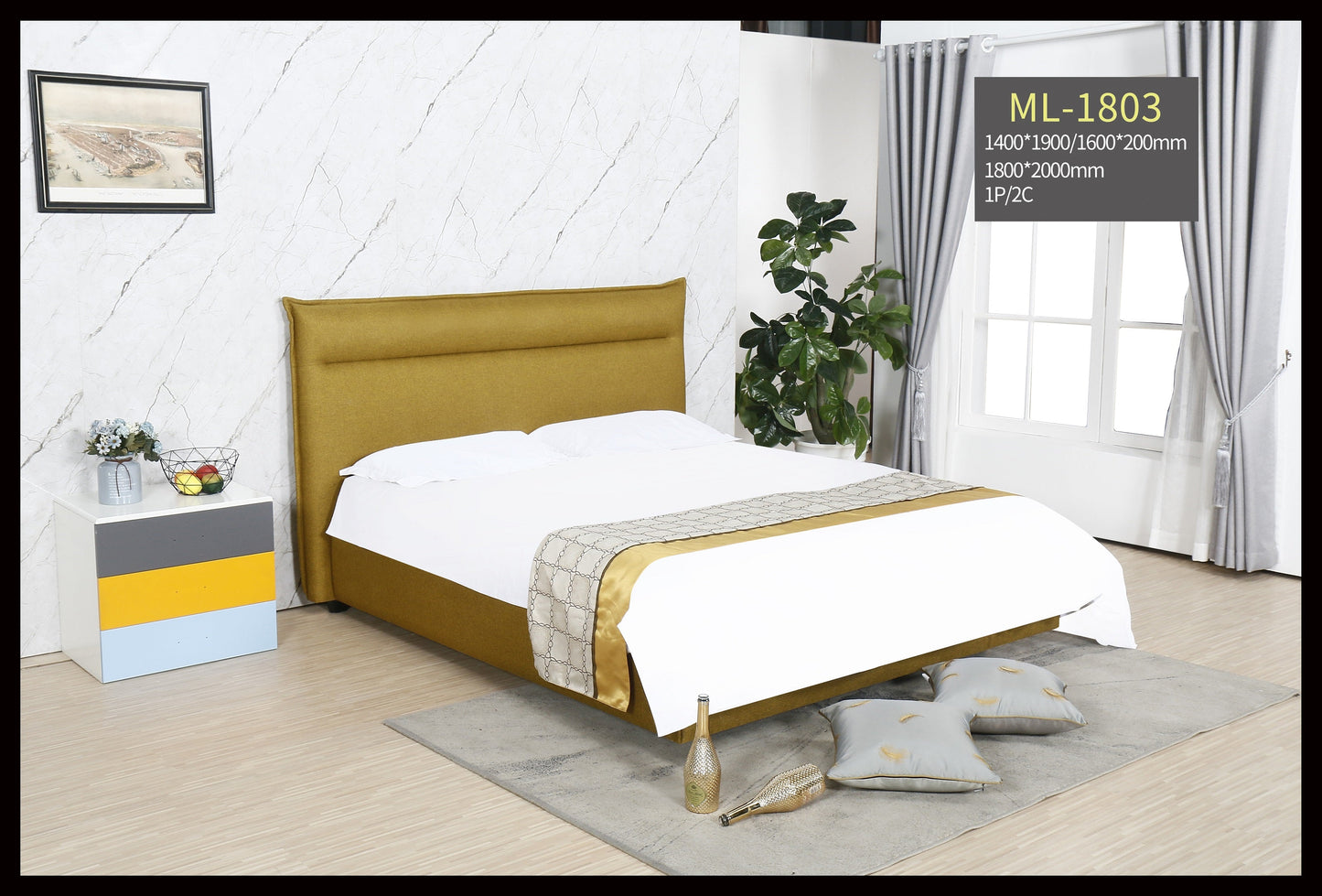 PF1803 Upholstered Bed Frame