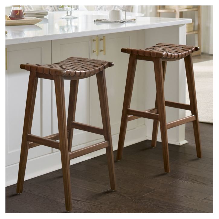 Aeterna Solid Wood Recamier Bar/Counter Stool