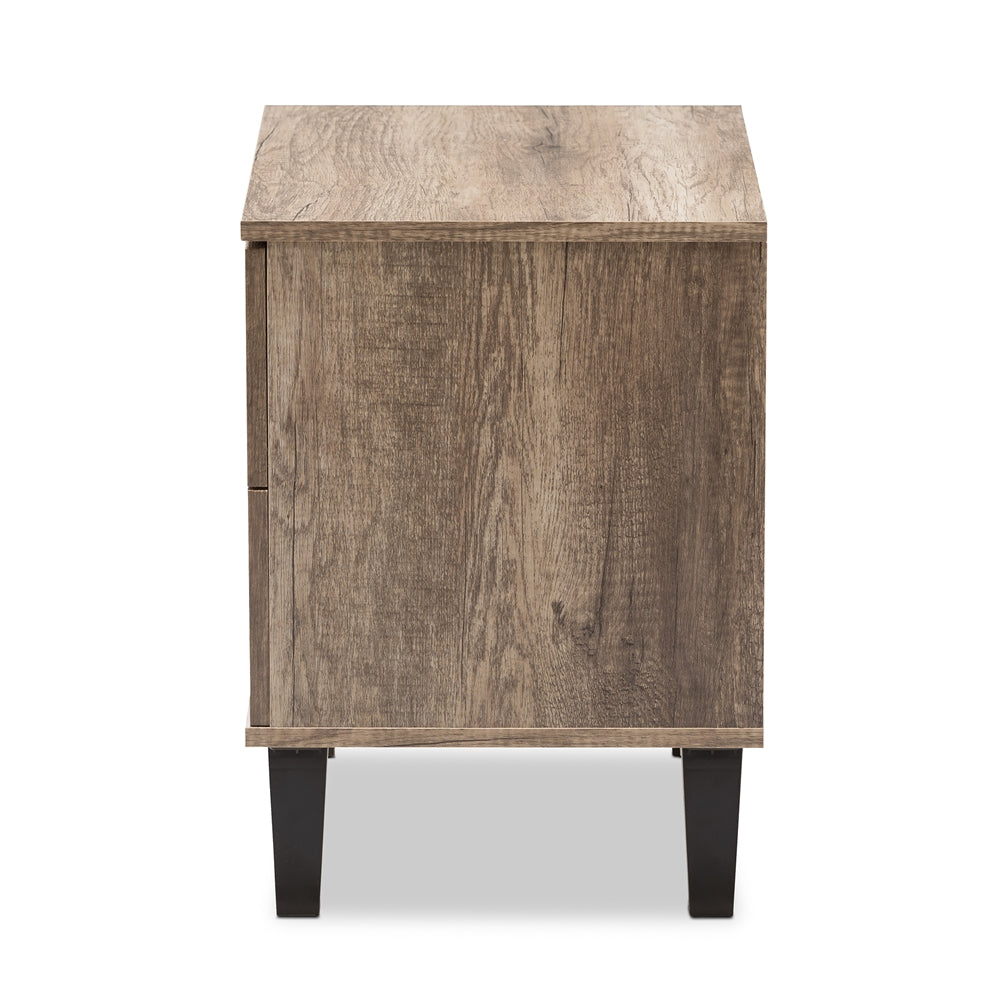 BRYER STUDIO ESTHER MODERN AND CONTEMPORARY LIGHT BROWN WOOD 2-DRAWER NIGHTSTAND