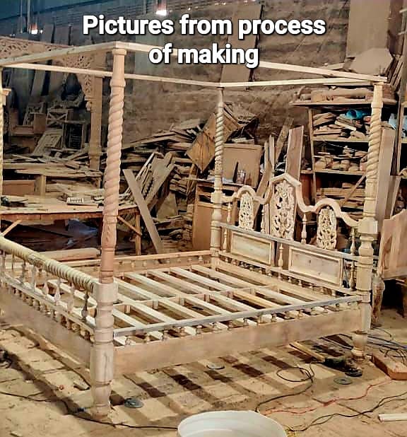 Mace Indian Colonial Posters Bed Hand Carved
