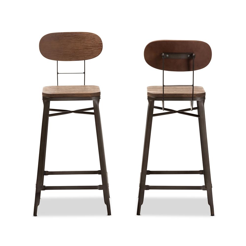 Clark Rustic Industrial Style Counter Stool