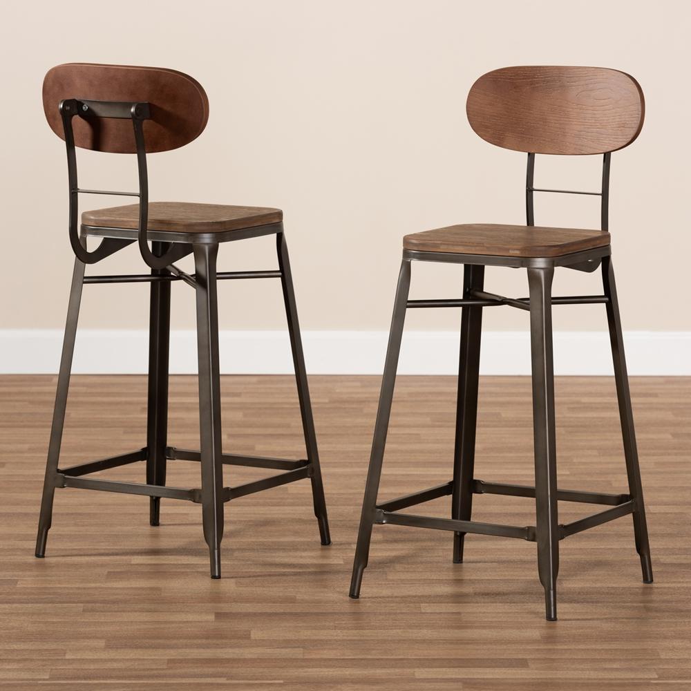 Clark Rustic Industrial Style Counter Stool