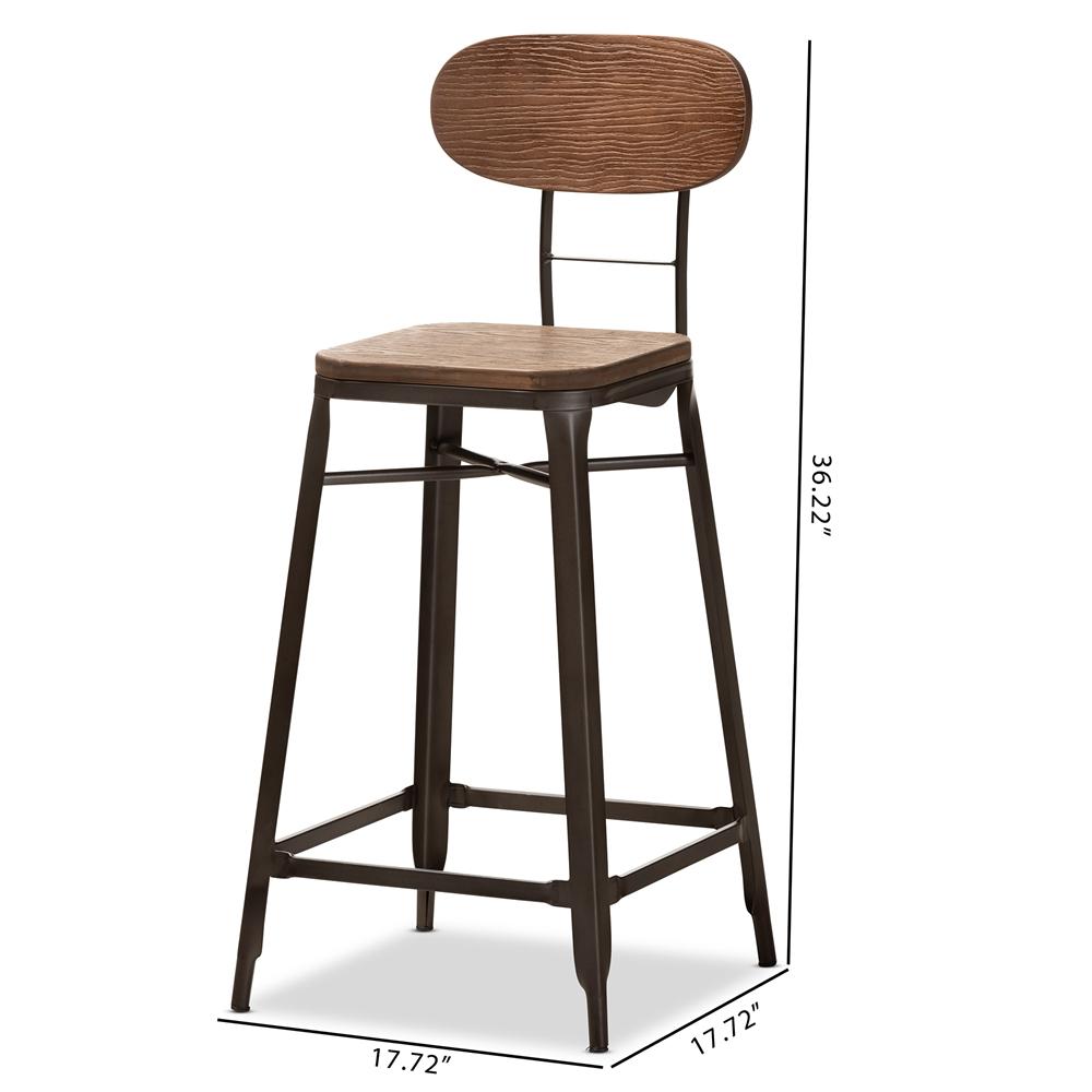 Clark Rustic Industrial Style Counter Stool