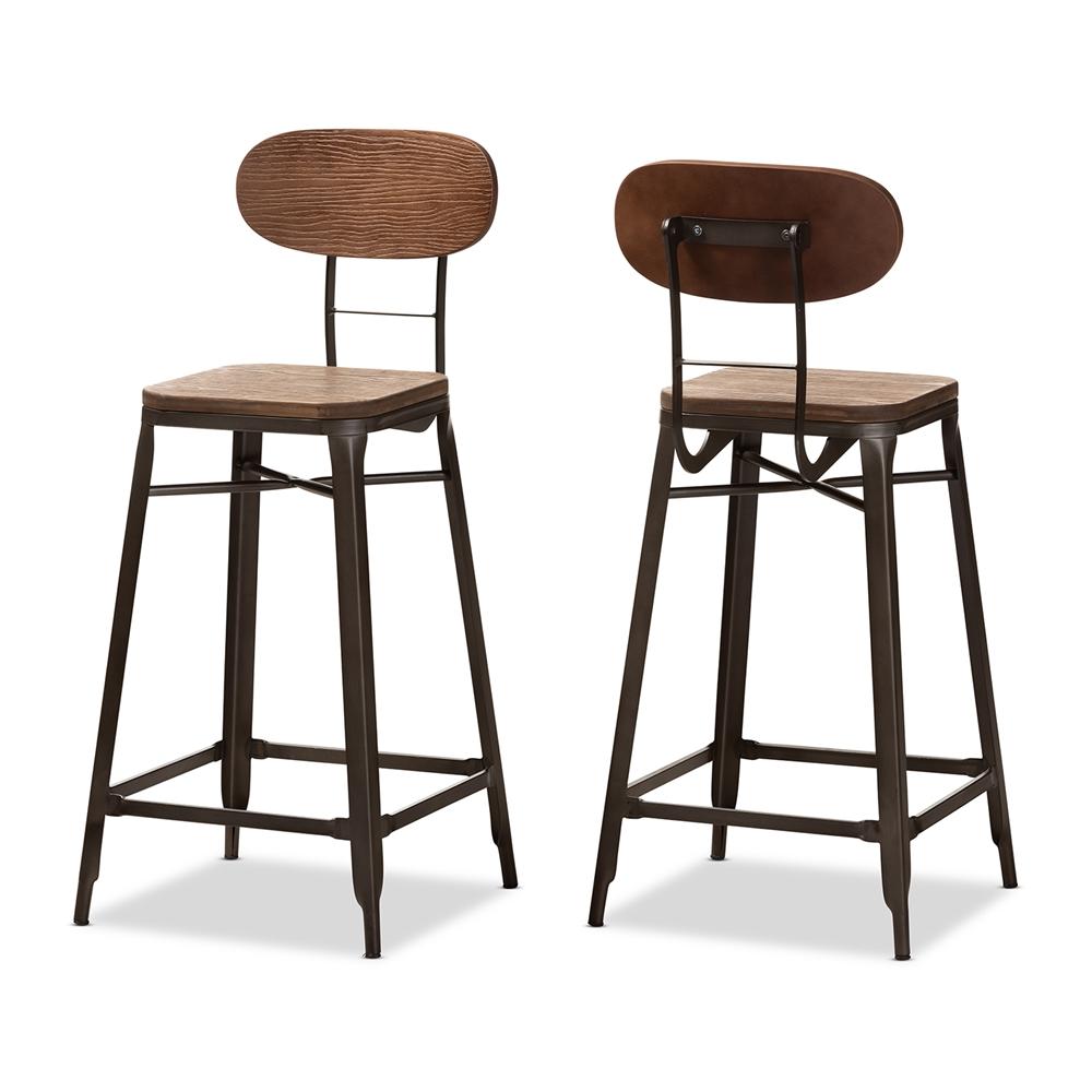 Clark Rustic Industrial Style Counter Stool