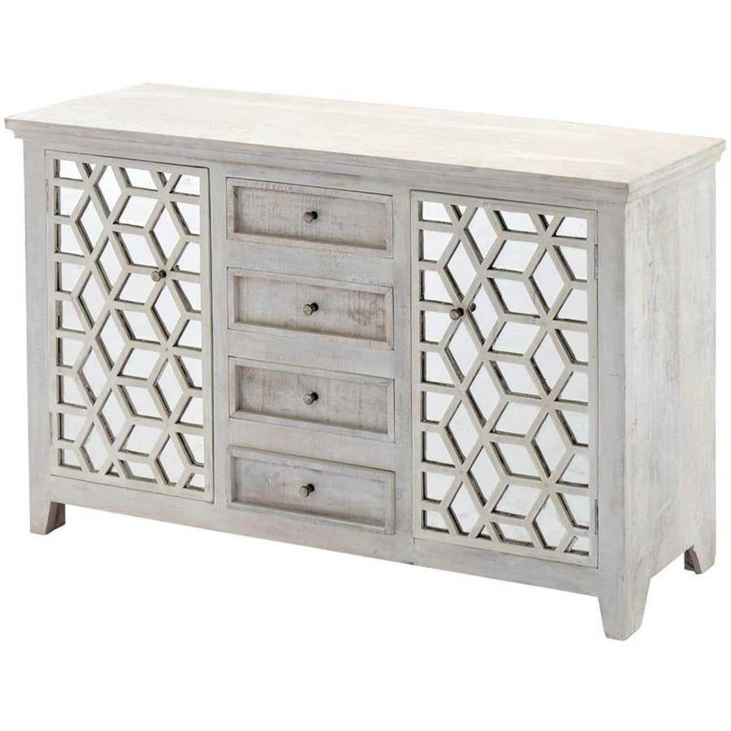 Hand Carved Mirrored Sideboard