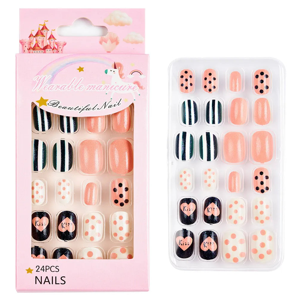 Cute Sweet Cartoon Flower Plastic Nail Patches 1 Set