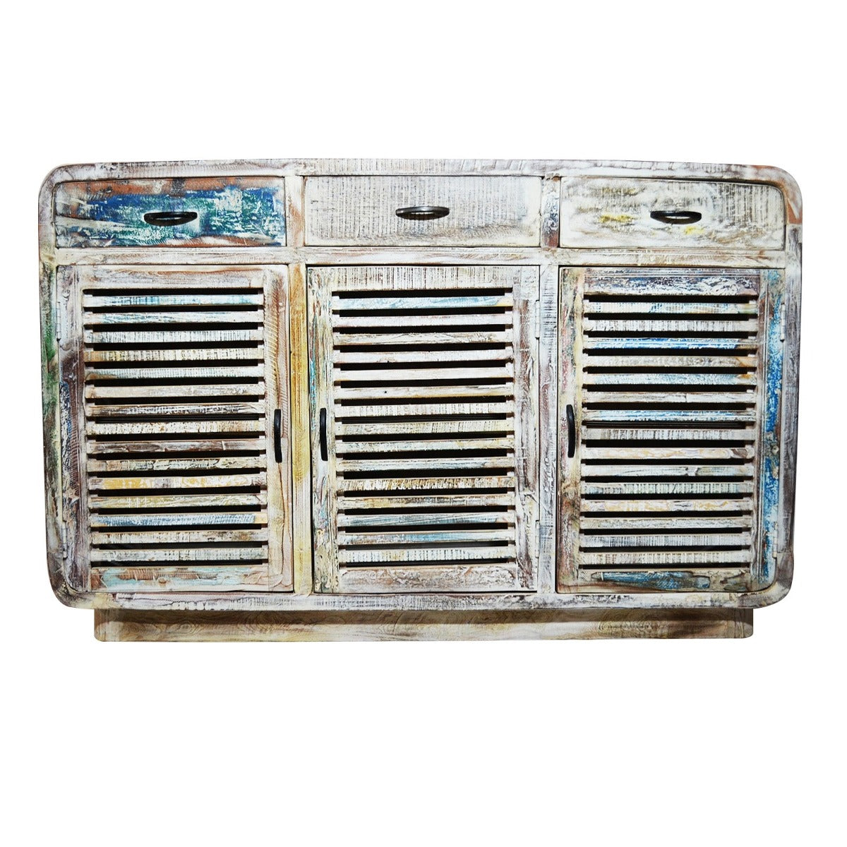 SLAVAGE TIMBER BUFFET HUTCH SIDEBOARD-White wash-140-40-90
