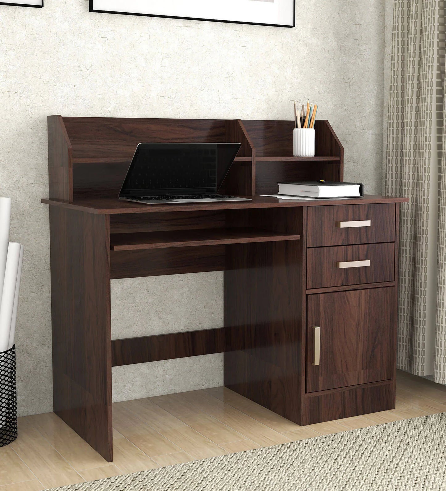 Shanon Computer Table in Walnut Finish