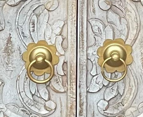 Manama Hand Carved Wood Fish Nairi Storage Cabinet