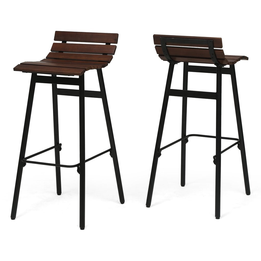 CLAVER 35" Industrial Wooden Barstool