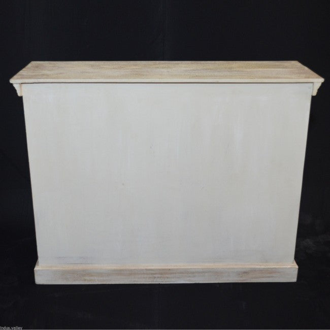 X DESIGN SOLID WOOD DOOR SIDEBOARD-White wash-110-40-90
