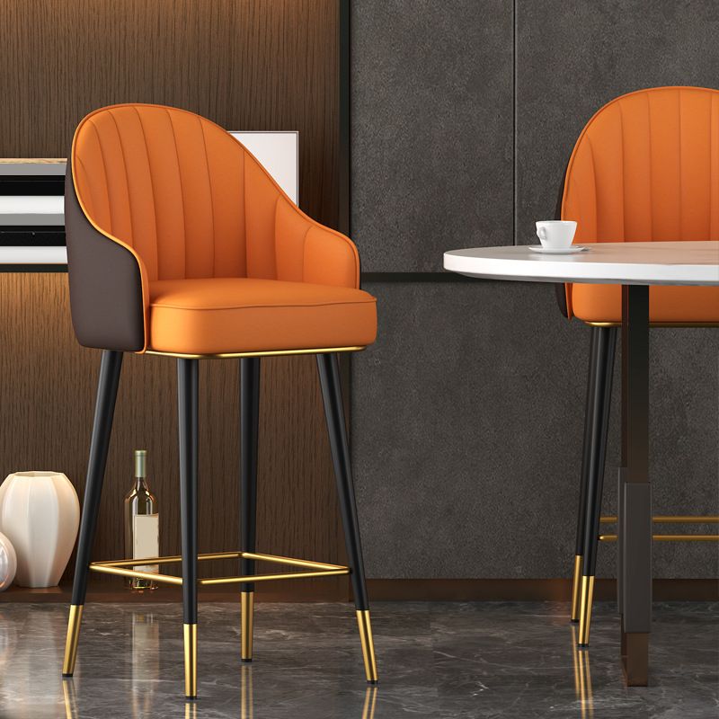 Abra Faux leather Bar Stool with steel Legs.