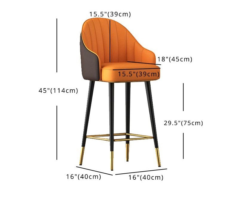Abra Faux leather Bar Stool with steel Legs.