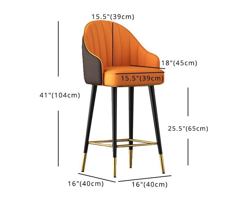 Abra Faux leather Bar Stool with steel Legs.
