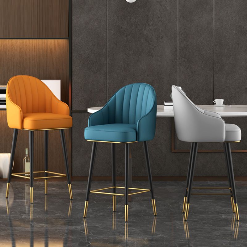 Abra Faux leather Bar Stool with steel Legs.