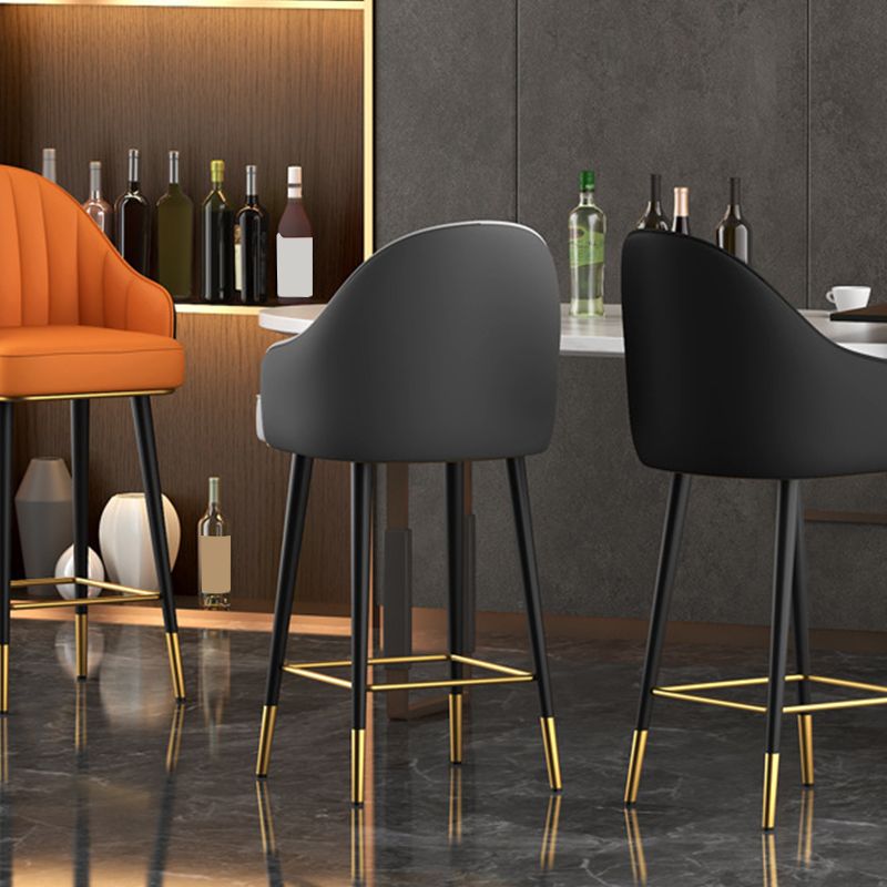 Abra Faux leather Bar Stool with steel Legs.