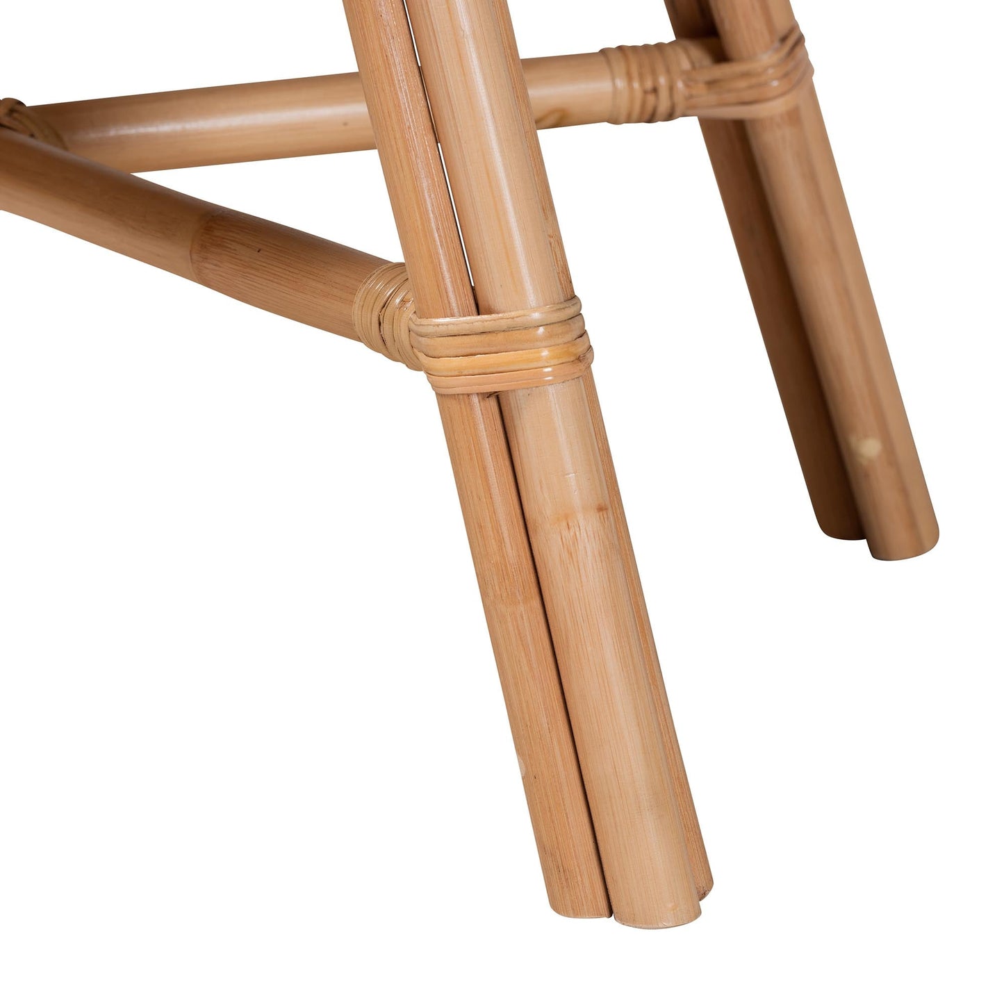CALVIN & BAY CAMILA MODERN BOHEMIAN NATURAL BROWN RATTAN NIGHTSTAND/ BEDSIDE TABLE