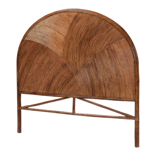 CALVIN & BAY STELLA BOHEMIAN DARK BROWN RATTAN  STANDALONE HEADBOARD