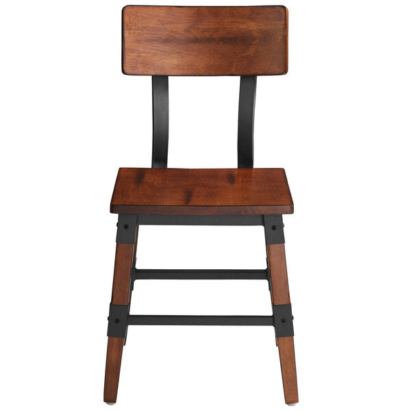 Haidar Industrial Solid Wood Live Edge Standard Height Table with 4 Chairs