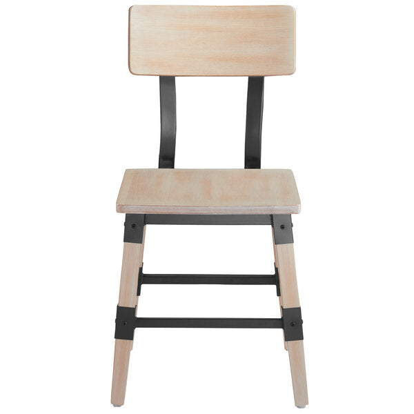 Haidar Industrial Solid Wood Live Edge Standard Height Table with 4 Chairs