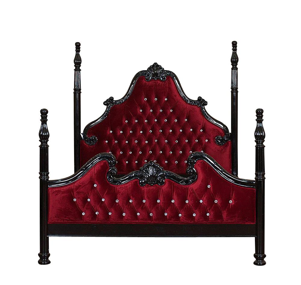 ZARAA HAND CARVED SOLID WOOD TUFTED BED