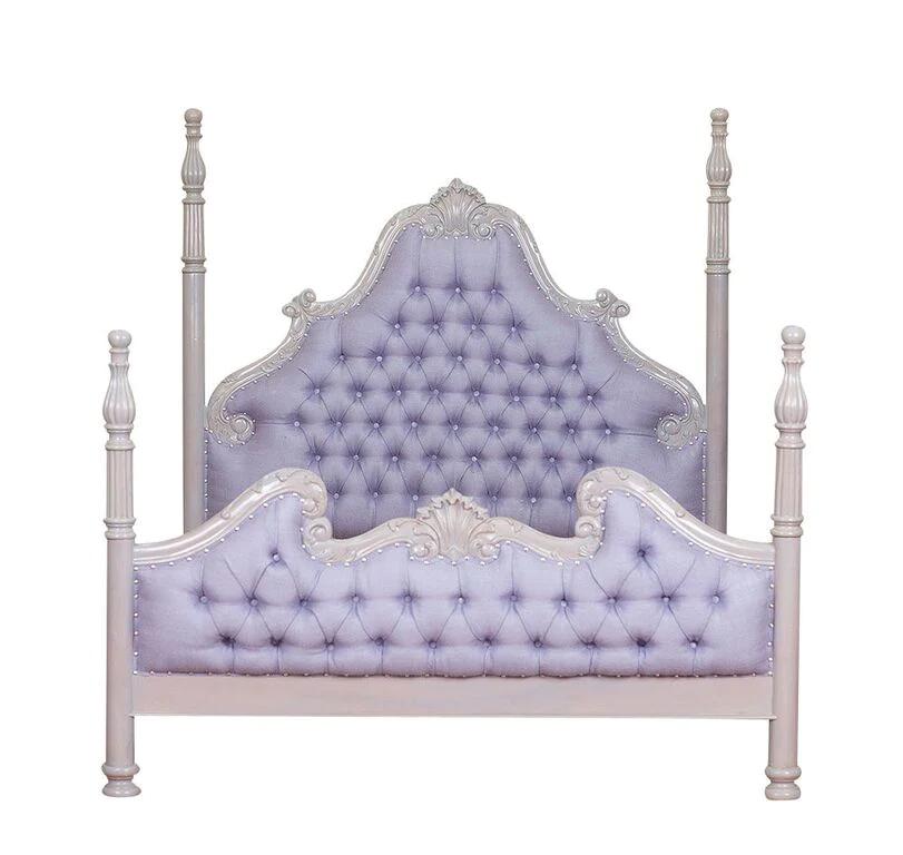 ZARAA HAND CARVED SOLID WOOD TUFTED BED