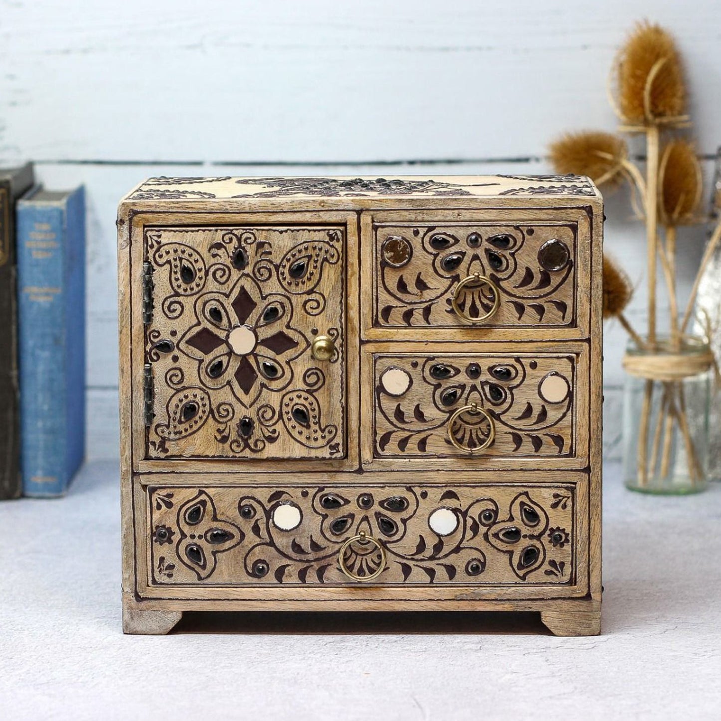JASE Solid Mango Wood Three Drawer Chest