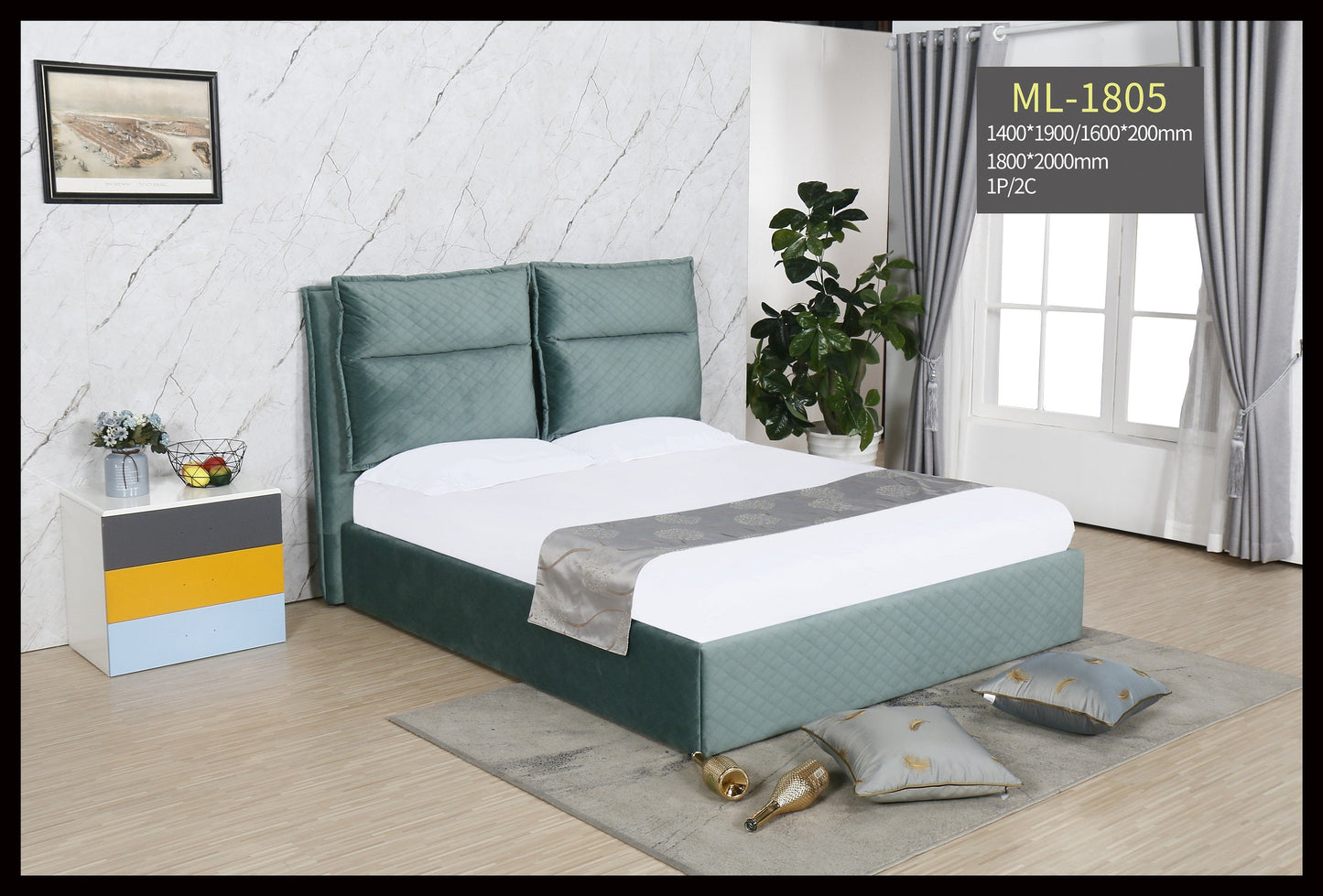 PF1805 Upholstered Bed Frame