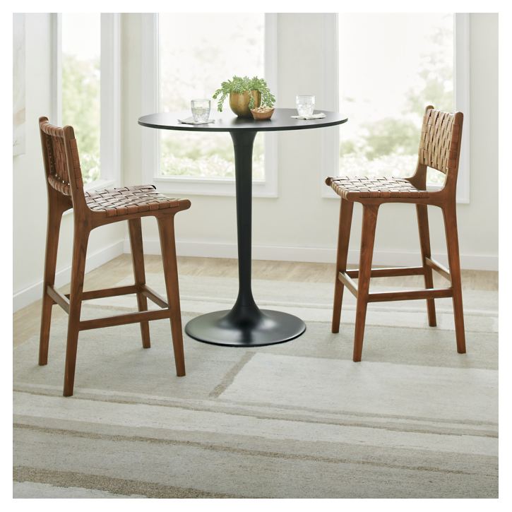 Aeterna Solid wood low back Bar/Counter Stool
