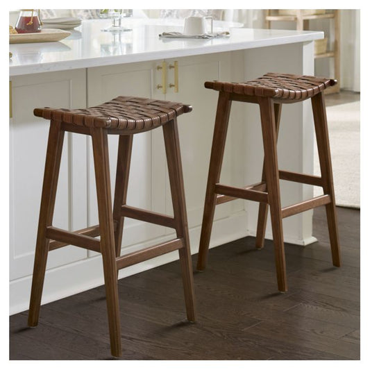 Aeterna Solid Wood Recamier Bar/Counter Stool