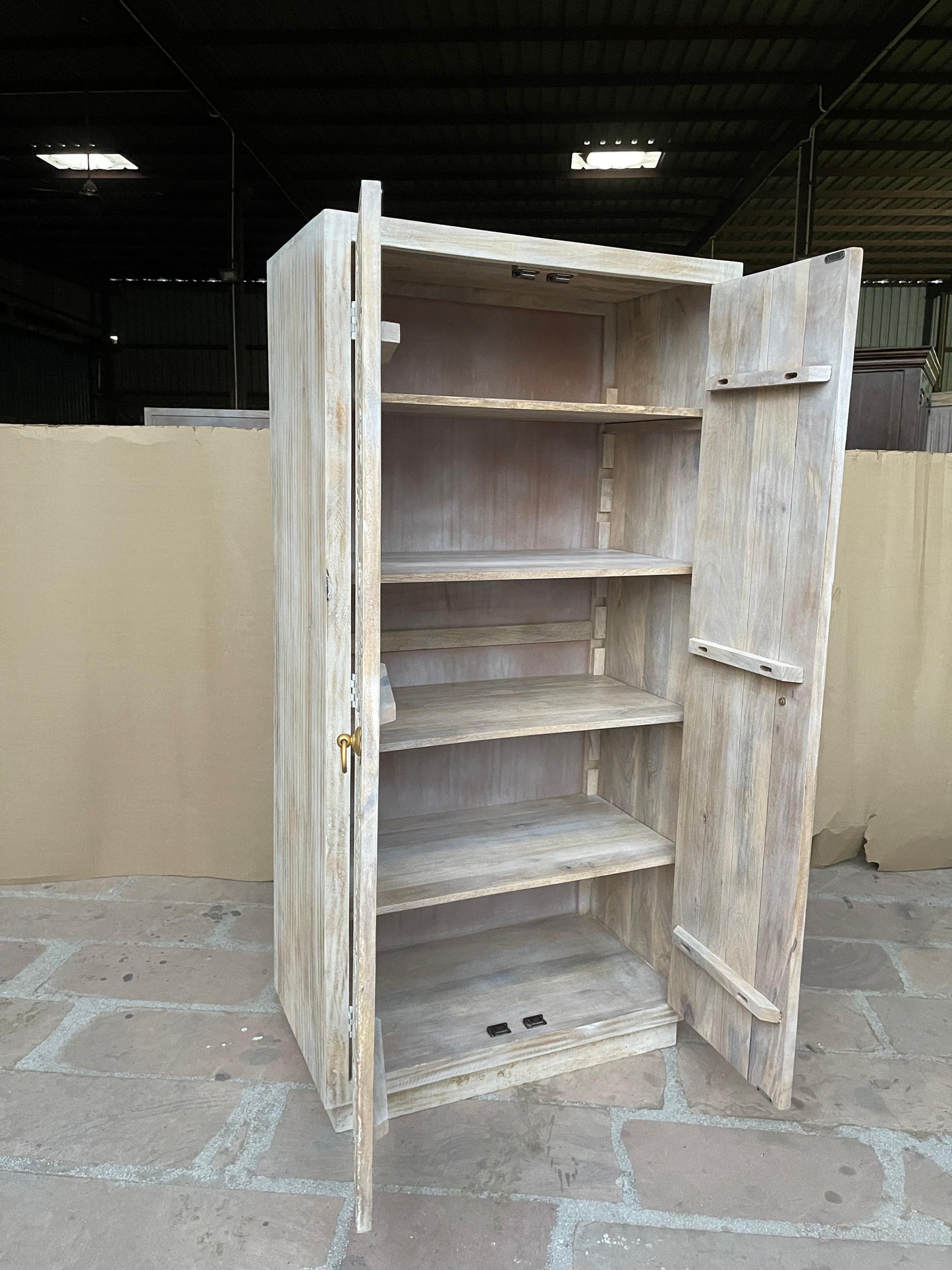 Manama Hand Carved Wood Fish Nairi Storage Cabinet