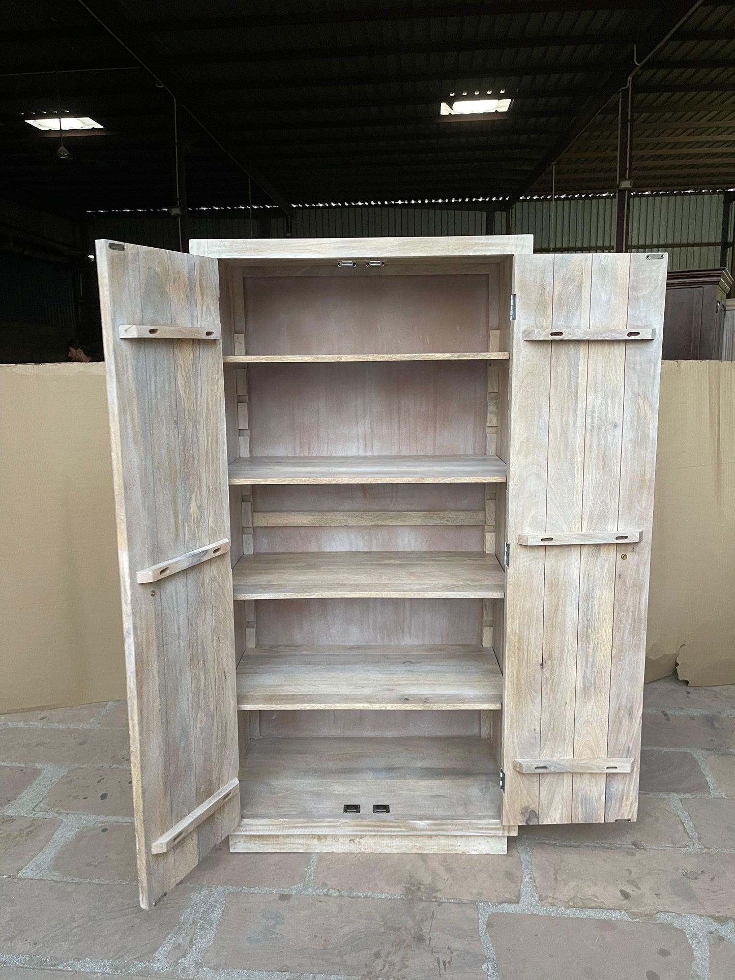 Manama Hand Carved Wood Fish Nairi Storage Cabinet