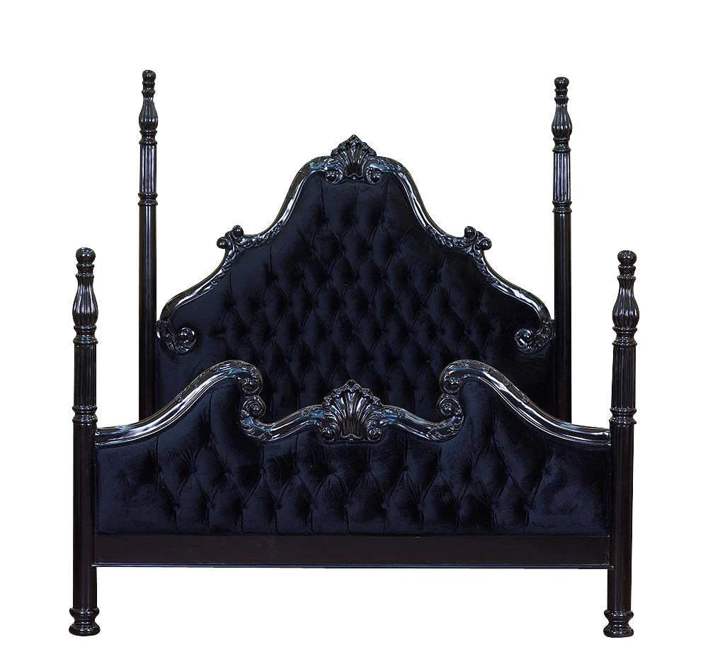 ZARAA HAND CARVED SOLID WOOD TUFTED BED