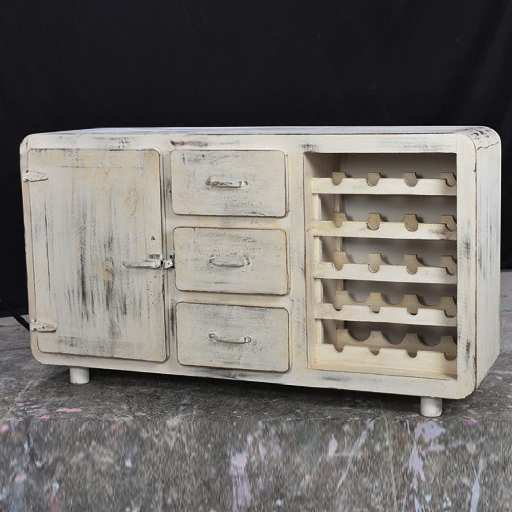Cromer Sideboard Wine Rack - White 100-180-40