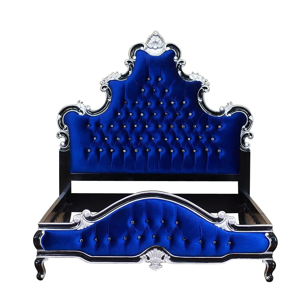 KATE HAND CARVED SOLID WOOD TUFTED BED