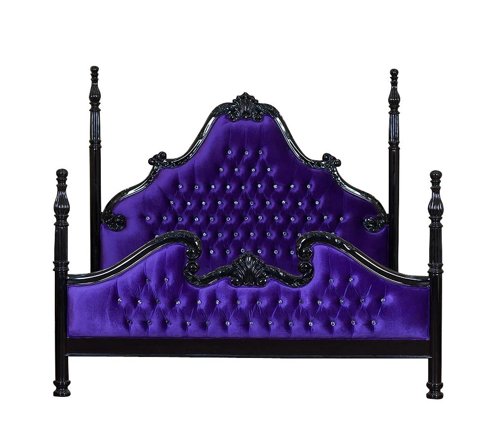 ZARAA HAND CARVED SOLID WOOD TUFTED BED