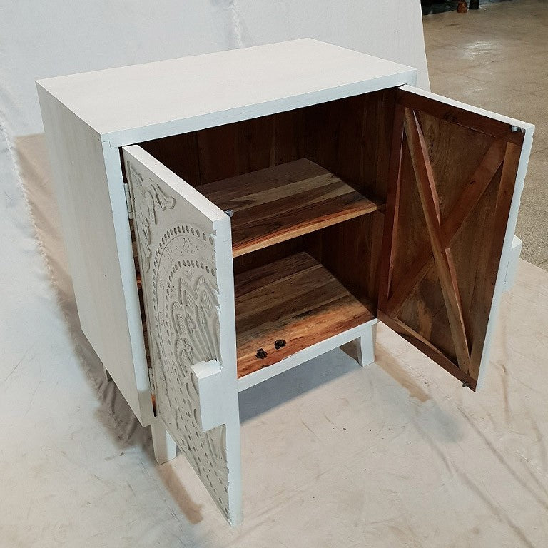 Indian Modern Style HandCarved Solid Wood Shabby Sideboard